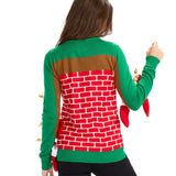 Women's Festive Fireplace Light Up Ugly Christmas Sweater