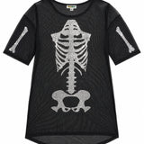 Women's Silver Skeleton Mesh Costume Dress