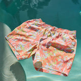 Leaf Luster Stretch Swim Trunks - 6" Inseam