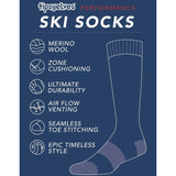 Women's Retro USA Performance Ski Socks (Fits Sizes 6-11W)