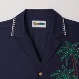 Men's Festive Flamingo Linen Cabana Shirt