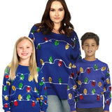 Matching Christmas Lights Family Christmas Sweaters