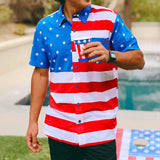 Men's American Flag Button Down Shirt