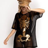 Gold Skeleton Mesh Costume Dress
