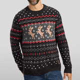 Men's Dark Fair Isle Rudolph Ugly Christmas Sweater
