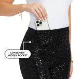 Black Sequin High Waisted Leggings