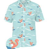 Men's Squirrel On Water Skis Hawaiian Shirt