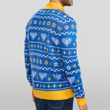 Men's Menorah Print Cardigan Sweater