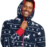 Men's Blue Reindeer Jumpsuit