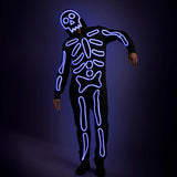 Men's Neon LED Light Up Skeleton Costume