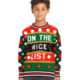 Boy's Naughty or Nice Reversible Sequin Ugly Christmas Sweater