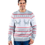 Men's Grey Humping Reindeer Ugly Christmas Sweater