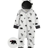 Toddler Girl's Beary Christmas Jumpsuit