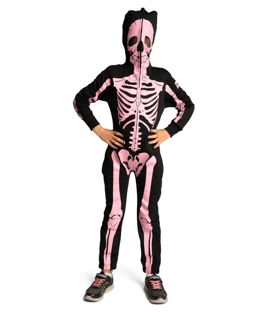 Girl's Pink Skeleton Costume