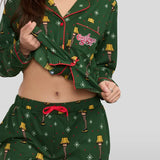 Women's Christmas Story Leg Lamp Lapel Pajama Set