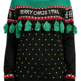 Women's Christmas Tree Tassel Ugly Christmas Sweater