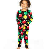 Toddler Girl's Ornaments Crew Neck Pajama Set