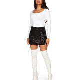 Black Sequin Skirt