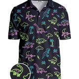 Men's Neon Dinosaur Polo Shirt