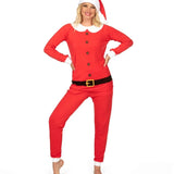 Women's Mrs. Claus Crew Neck Pajama Set