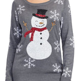 Women's Sequined Snow Day Ugly Christmas Sweater