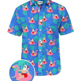 Men's Santa Pool Party Button Down Shirt