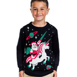 Boy's Santa Unicorn Ugly Christmas Sweater