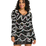 Women's Midnight String of Lights Sequin Dress
