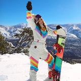 Women's Retro Rainbow Snow Suit