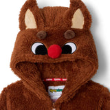 Matching Rudolph Sherpa Family Jumpsuits