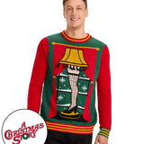 Men's Christmas Story Leg Lamp Light Up Ugly Christmas Sweater
