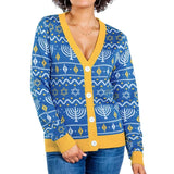 Women's Menorah Print Cardigan Sweater