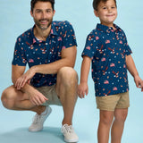 Toddler Boy's 8-Bit Eagle Golf Polo