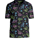 Men's Neon Dinosaur Golf Polo