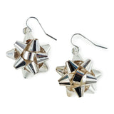 Silver Gift Bow Earrings
