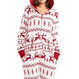 Women's Red and White Fair Isle Knit Jumpsuit