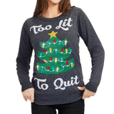 Women's Too Lit Light Up Ugly Christmas Sweater