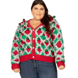 Women's Tacky Tinsel Plus Size Cardigan Sweater