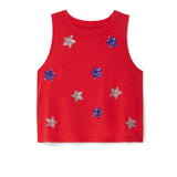 Women's Stars Of Summer Sequin Cropped Tank Top