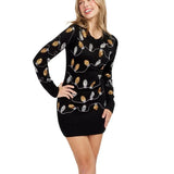 Women's Christmas Light Strand Sequin Sweater Dress
