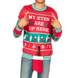 Men's My Eyes Are Up Here Ugly Christmas Sweater