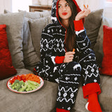 Women's Blue Reindeer Jumpsuit