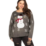 Women's Sequined Snow Day Plus Size Ugly Christmas Sweater