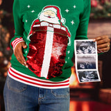 Women's Big Reveal Reversible Sequin Maternity Christmas Sweater