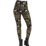Black and Gold Fair Isle High Waisted Leggings