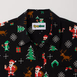 Men's 8-Bit Santa Button Down Shirt