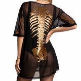 Gold Skeleton Mesh Costume Dress