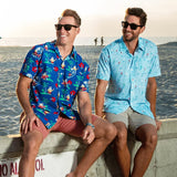Men's Surf's Up Santa Button Down Shirt