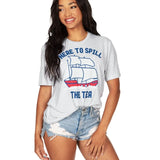 Women's Spill the Tea Oversized Boyfriend Tee