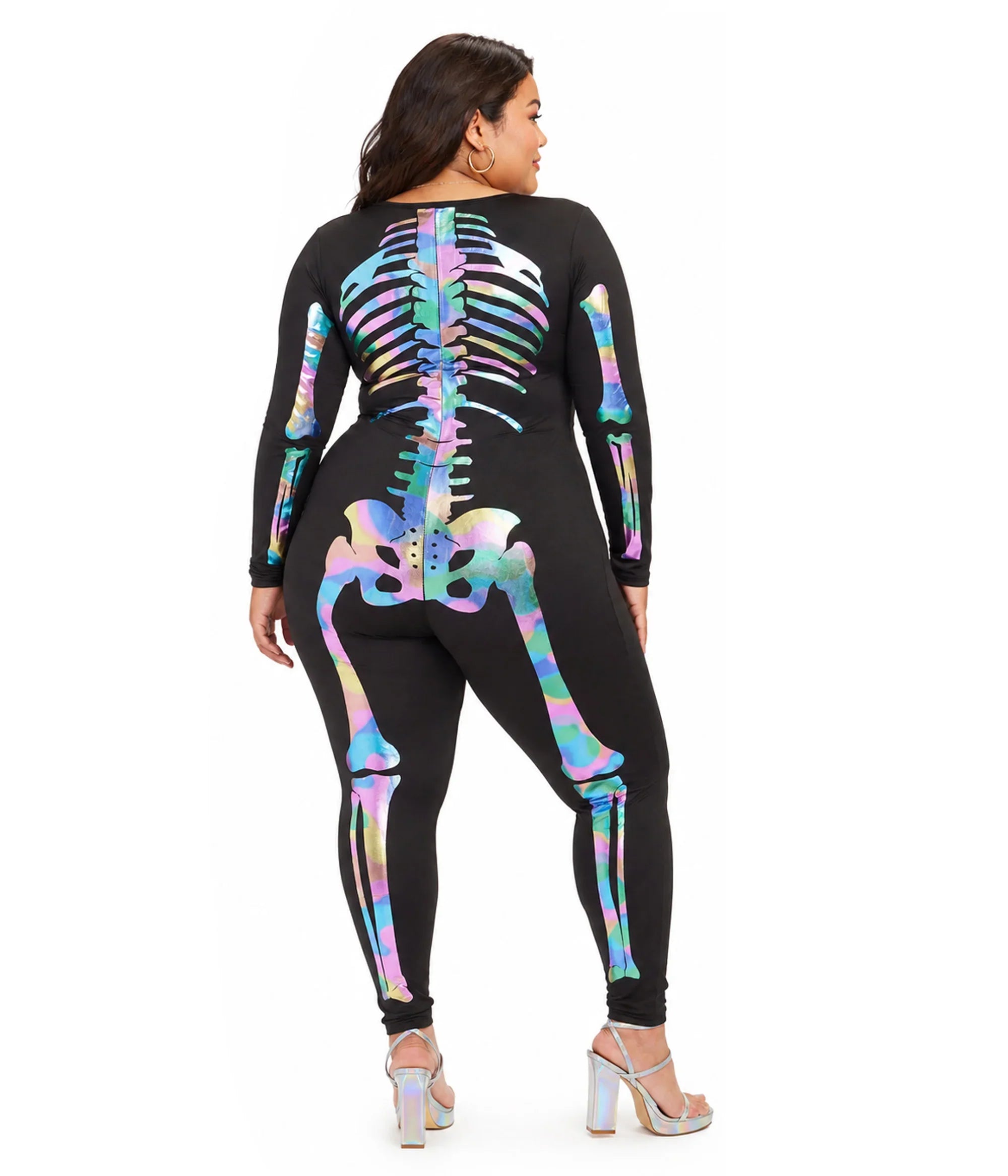 Iridescent Skeleton Plus Size Bodysuit Costume